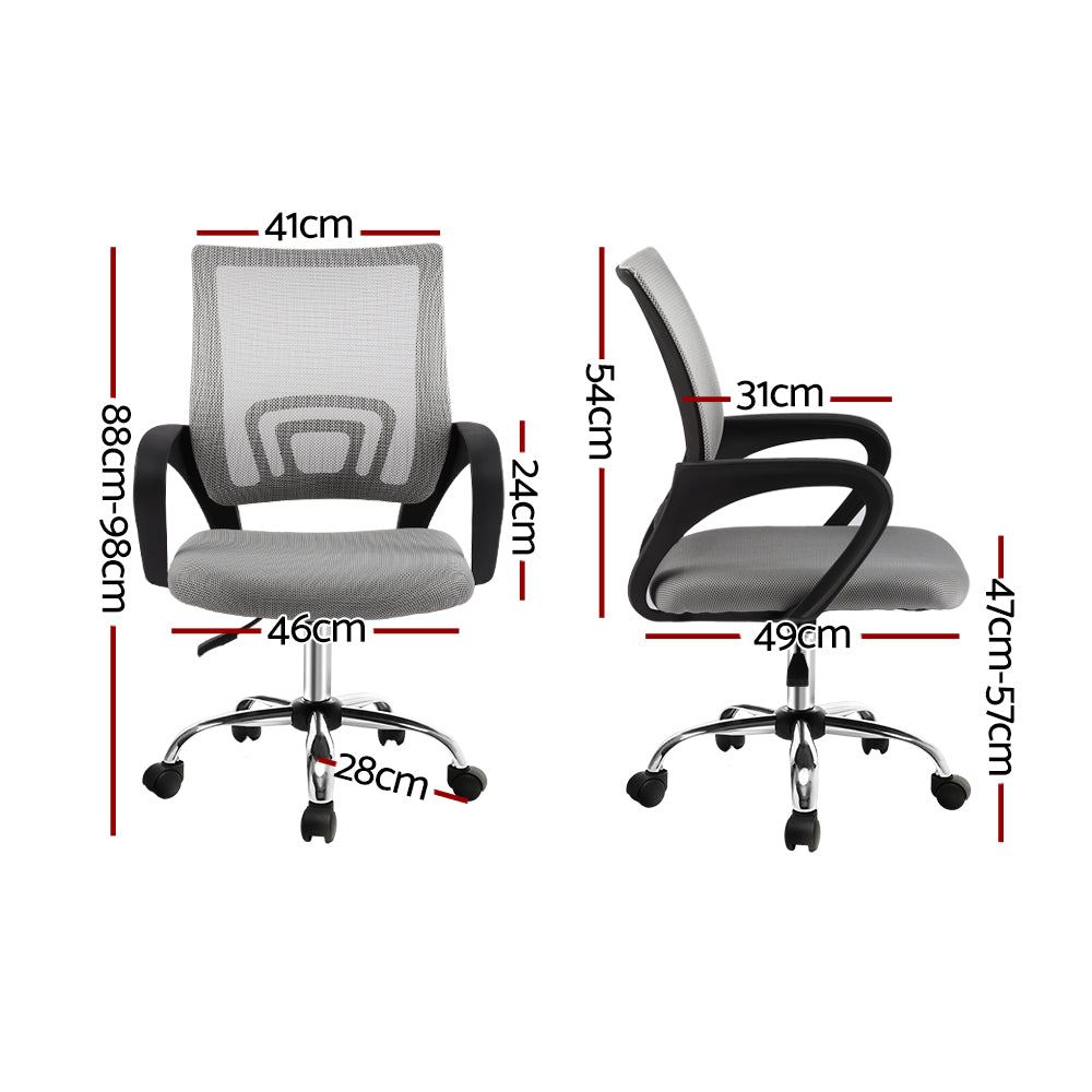 Artiss Mesh Office Chair Mid Back Grey-Office Chairs-PEROZ Accessories
