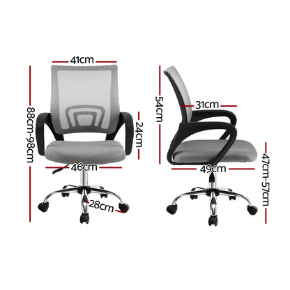 Artiss Mesh Office Chair Mid Back Grey-Office Chairs-PEROZ Accessories