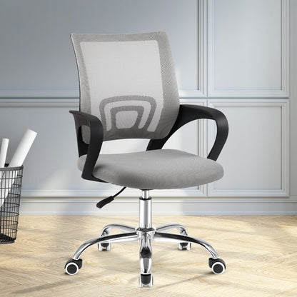 Artiss Mesh Office Chair Mid Back Grey-Office Chairs-PEROZ Accessories