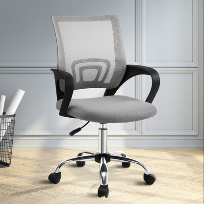 Artiss Mesh Office Chair Mid Back Grey-Office Chairs-PEROZ Accessories