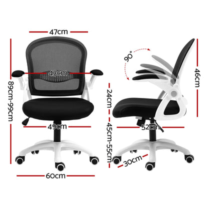 Artiss Mesh Office Chair Mid Back Black-Office Chairs-PEROZ Accessories