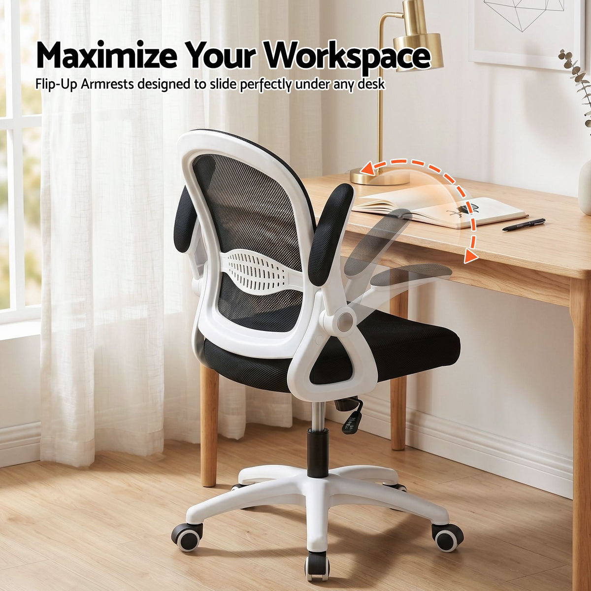 Artiss Mesh Office Chair Mid Back Black-Office Chairs-PEROZ Accessories