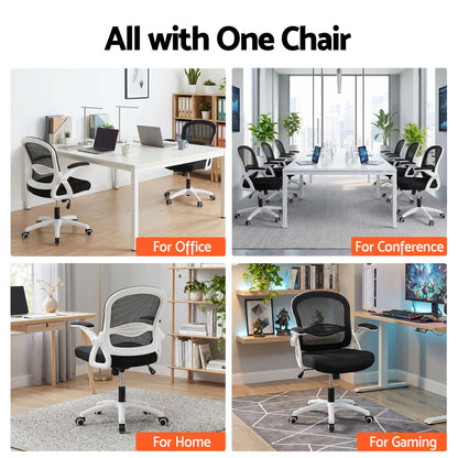 Artiss Mesh Office Chair Mid Back Black-Office Chairs-PEROZ Accessories