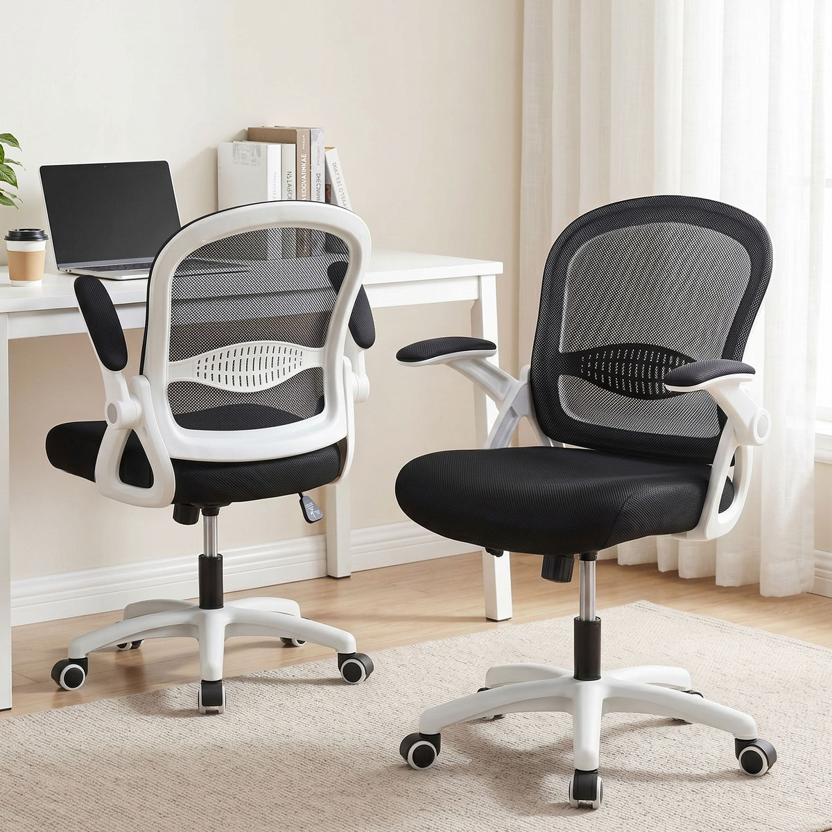 Artiss Mesh Office Chair Mid Back Black-Office Chairs-PEROZ Accessories