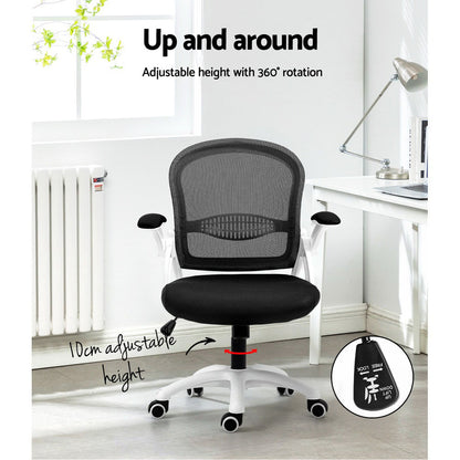 Artiss Mesh Office Chair Mid Back Black-Office Chairs-PEROZ Accessories