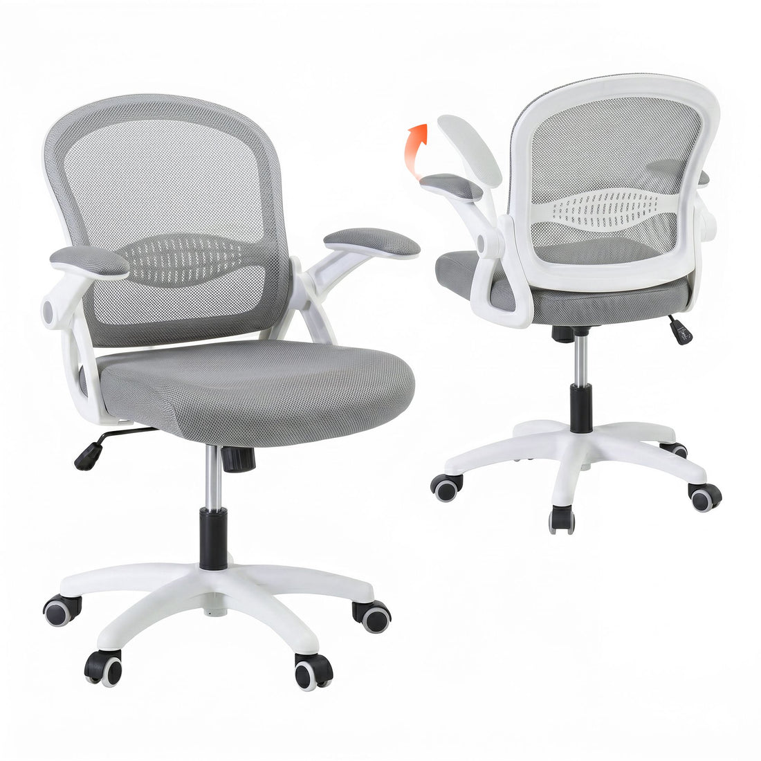 Artiss Mesh Office Chair Mid Back Grey-Office Chairs-PEROZ Accessories