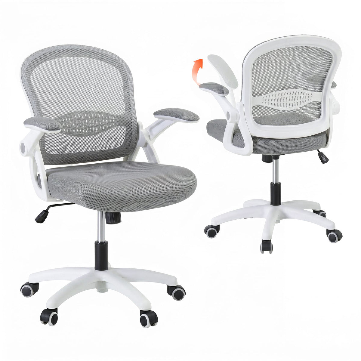 Artiss Mesh Office Chair Mid Back Grey-Office Chairs-PEROZ Accessories