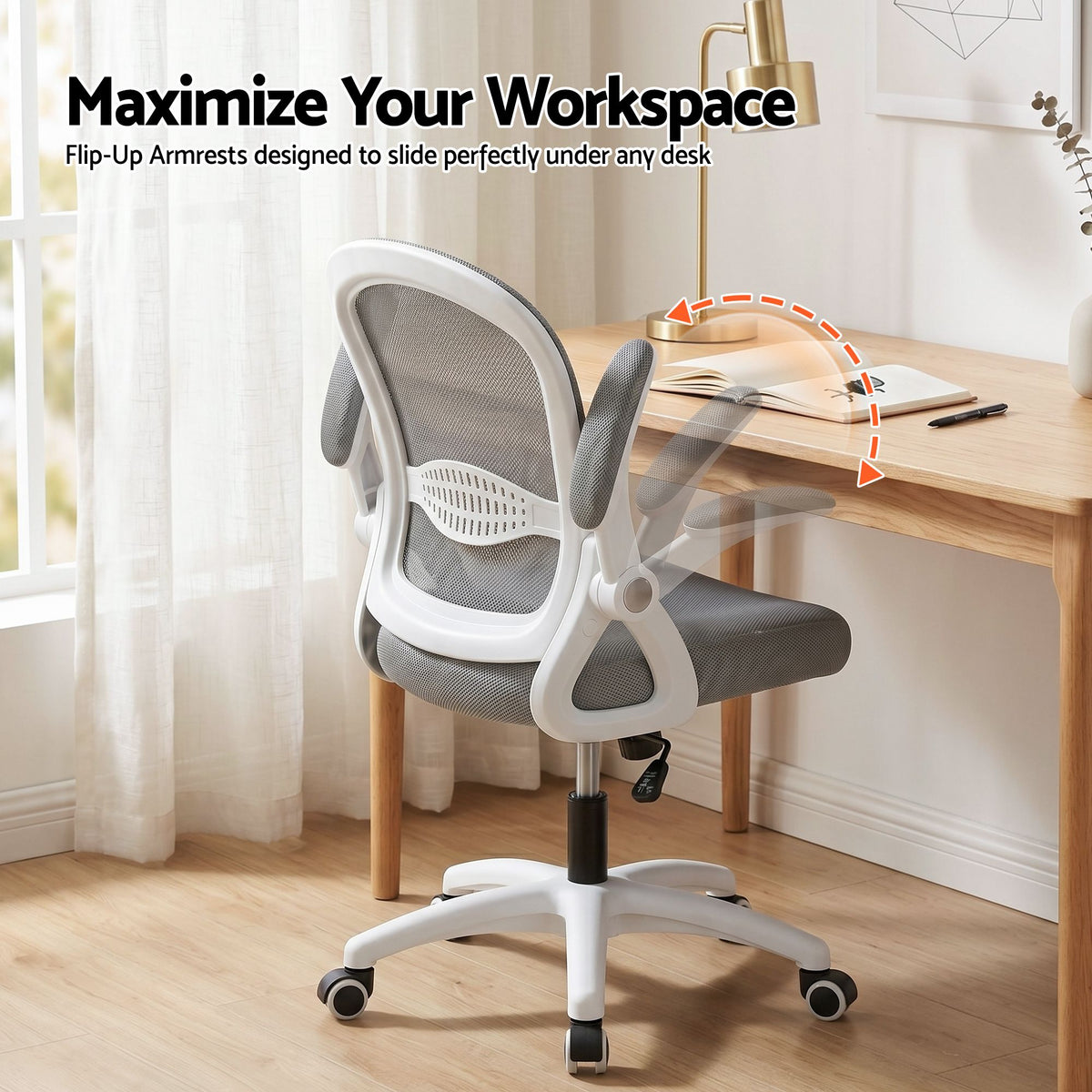 Artiss Mesh Office Chair Mid Back Grey-Office Chairs-PEROZ Accessories