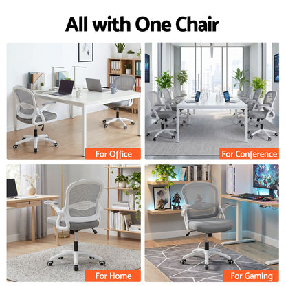 Artiss Mesh Office Chair Mid Back Grey-Office Chairs-PEROZ Accessories