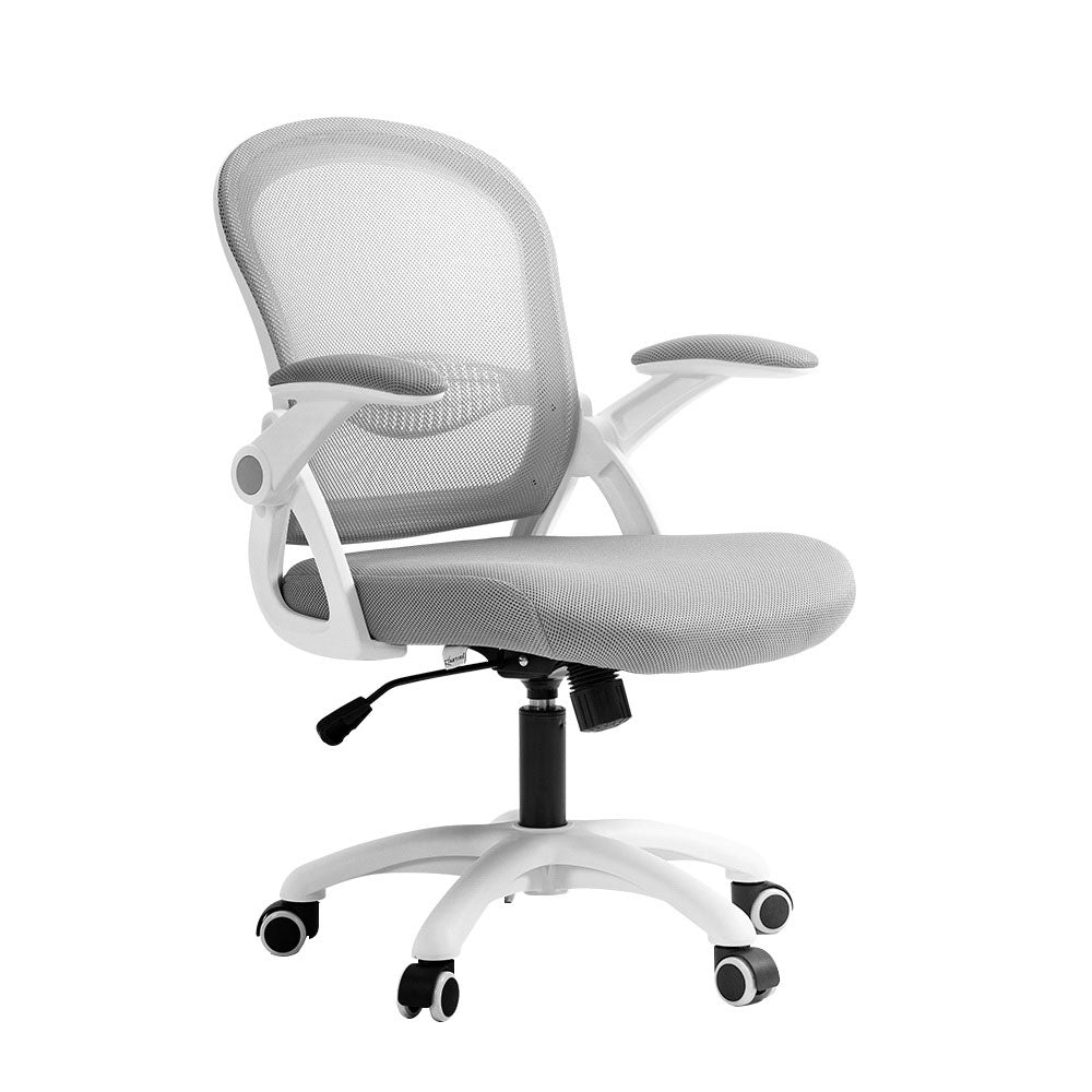 Artiss Mesh Office Chair Mid Back Grey-Office Chairs-PEROZ Accessories