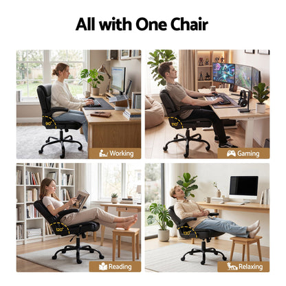 Artiss Executive Office Chair Mid Back Black-Office Chairs-PEROZ Accessories