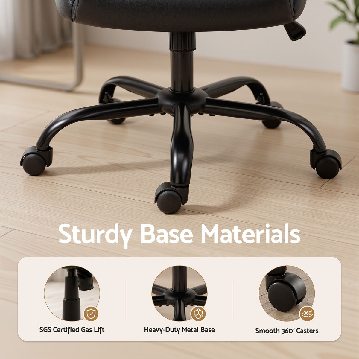 Artiss Executive Office Chair Mid Back Black-Office Chairs-PEROZ Accessories