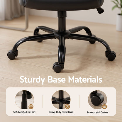 Artiss Executive Office Chair Mid Back Black-Office Chairs-PEROZ Accessories