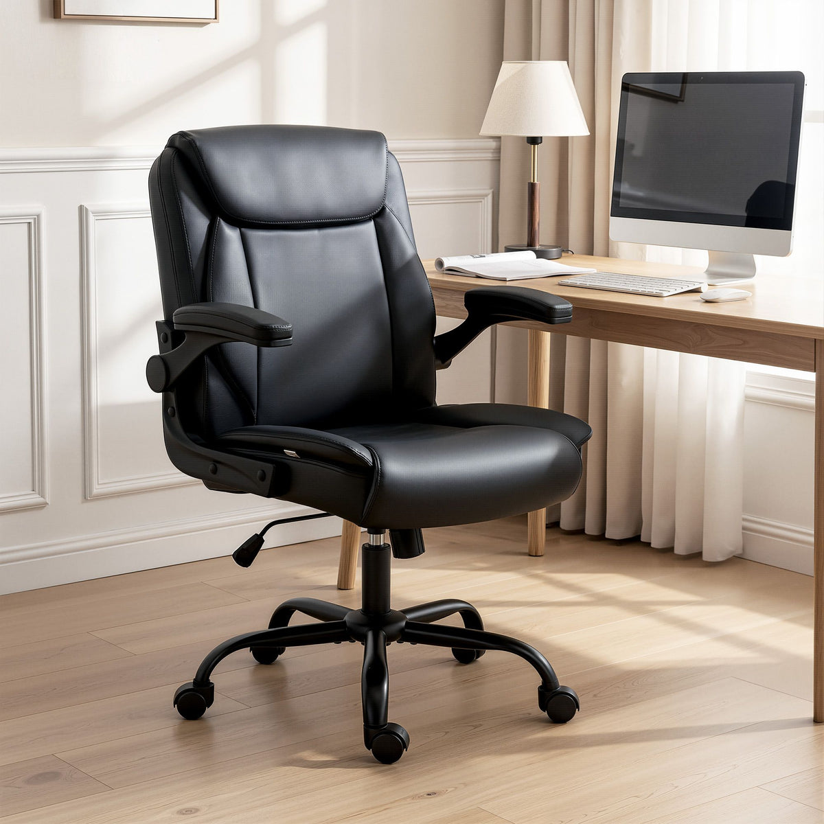 Artiss Executive Office Chair Mid Back Black-Office Chairs-PEROZ Accessories