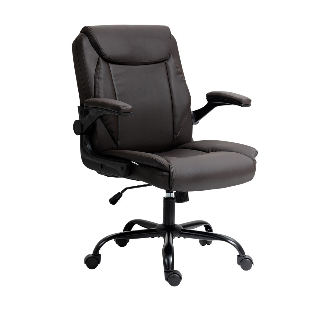 Artiss Executive Office Chair Mid Back Brown-Office Chairs-PEROZ Accessories