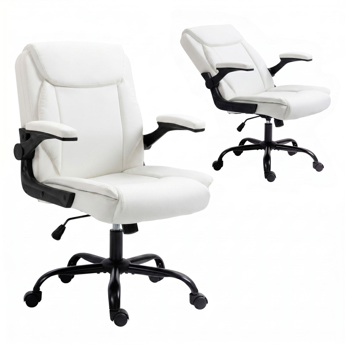Artiss Executive Office Chair Mid Back White-Office Chairs-PEROZ Accessories