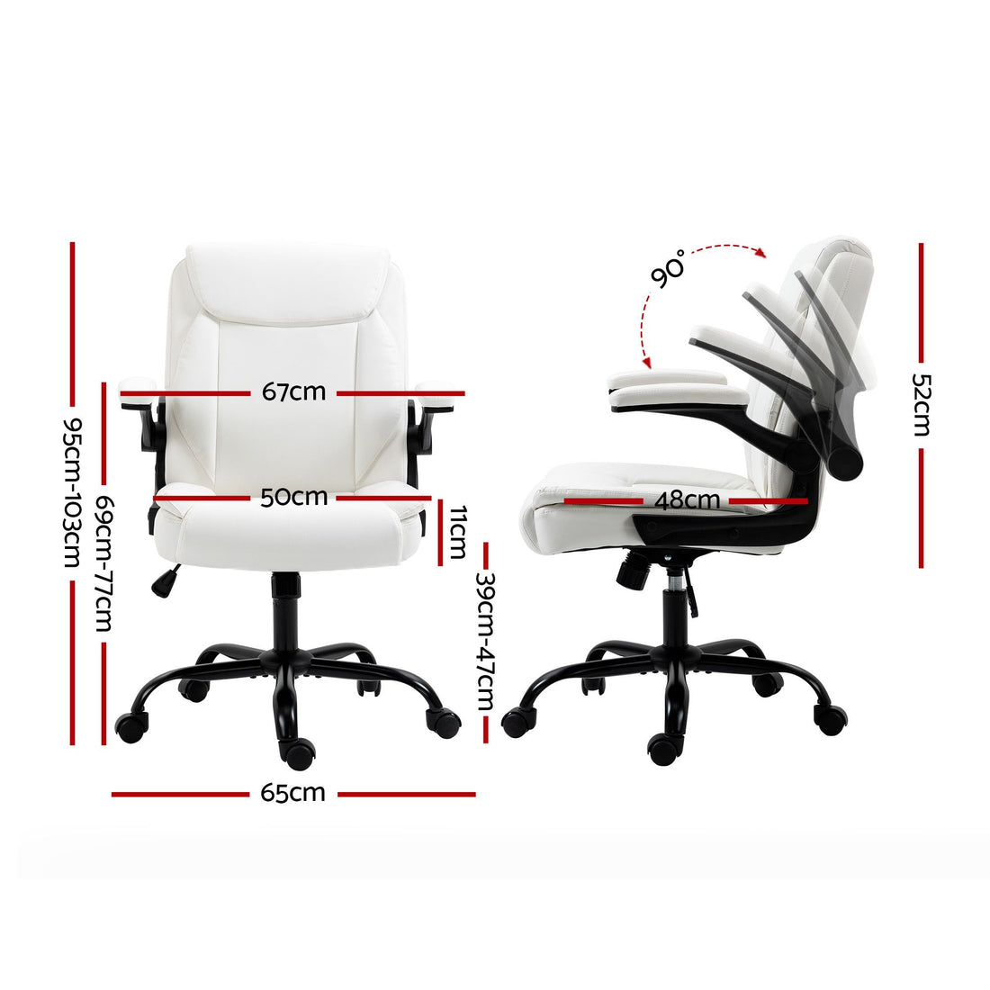 Artiss Executive Office Chair Mid Back White-Office Chairs-PEROZ Accessories
