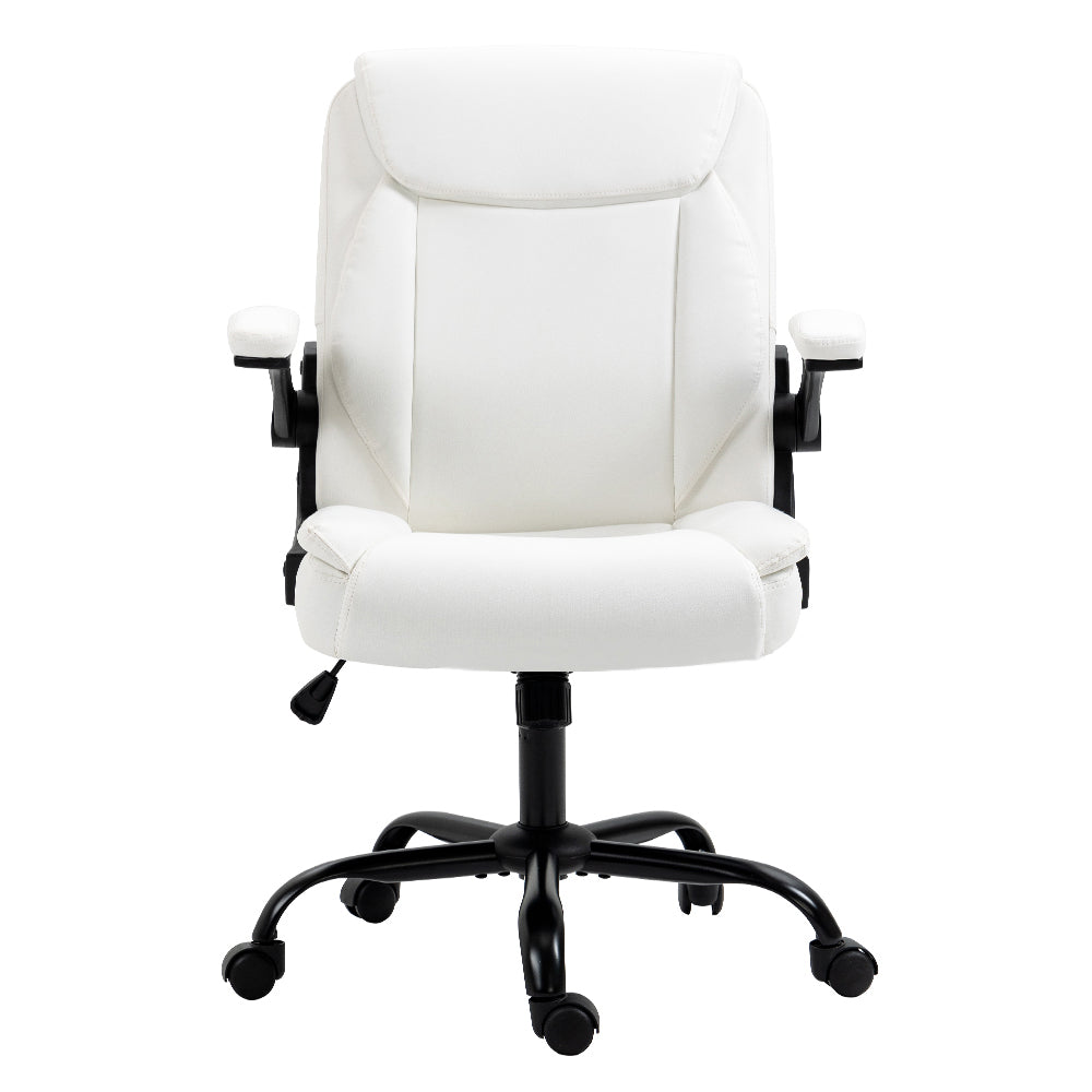 Artiss Executive Office Chair Mid Back White-Office Chairs-PEROZ Accessories