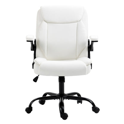 Artiss Executive Office Chair Mid Back White-Office Chairs-PEROZ Accessories