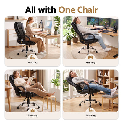 Artiss Executive Office Chair Leather Tilt Black-Furniture > Office-PEROZ Accessories