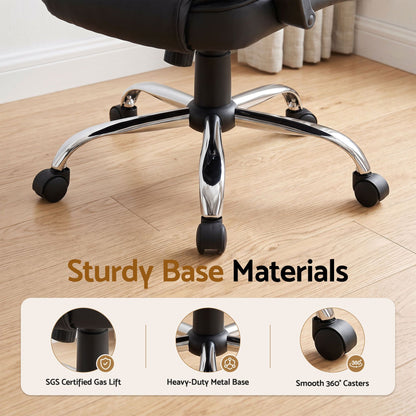 Artiss Executive Office Chair Leather Tilt Black-Furniture > Office-PEROZ Accessories