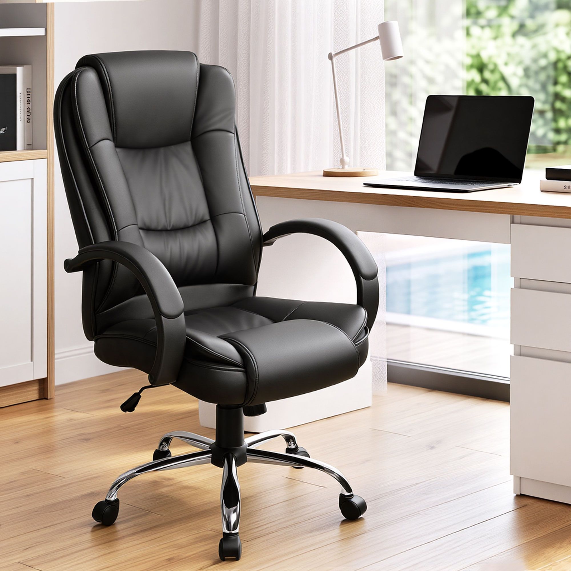 Artiss Executive Office Chair Leather Tilt Black-Furniture > Office-PEROZ Accessories