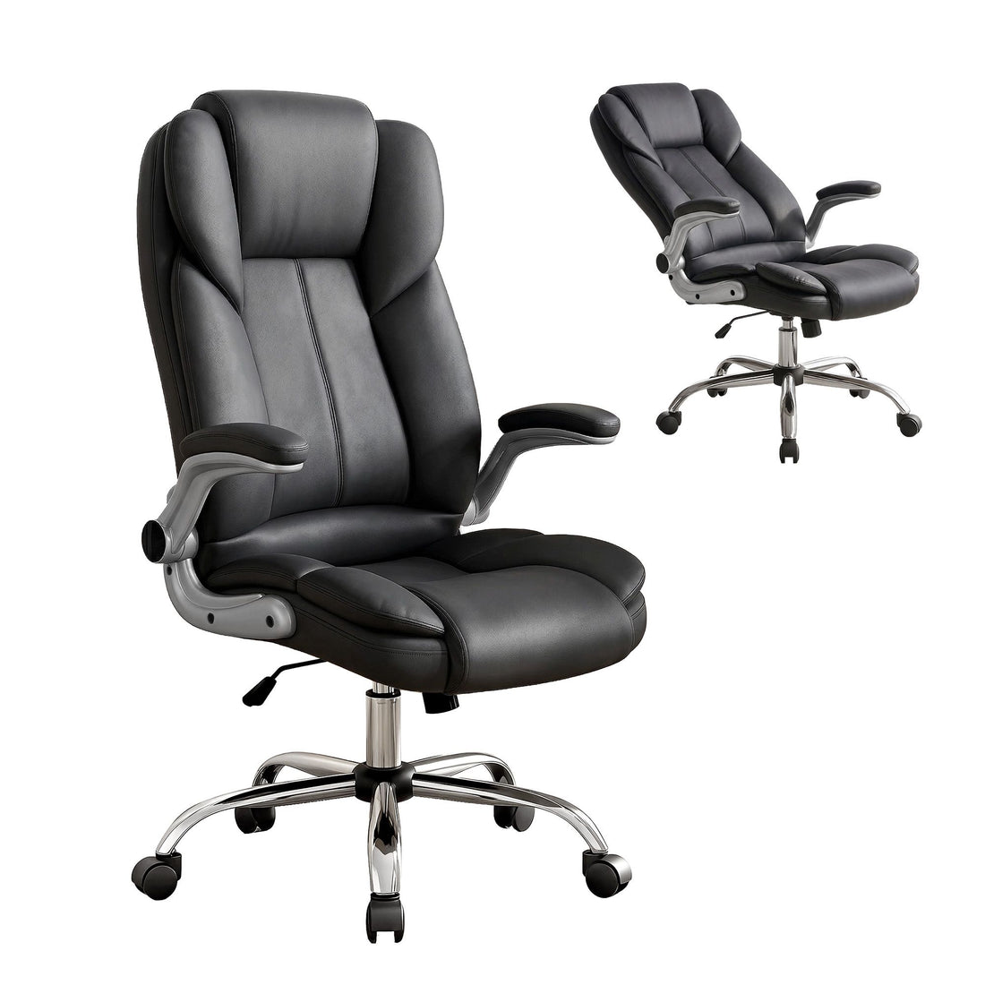 Artiss Executive Office Chair Leather Tilt Black-Furniture > Office-PEROZ Accessories