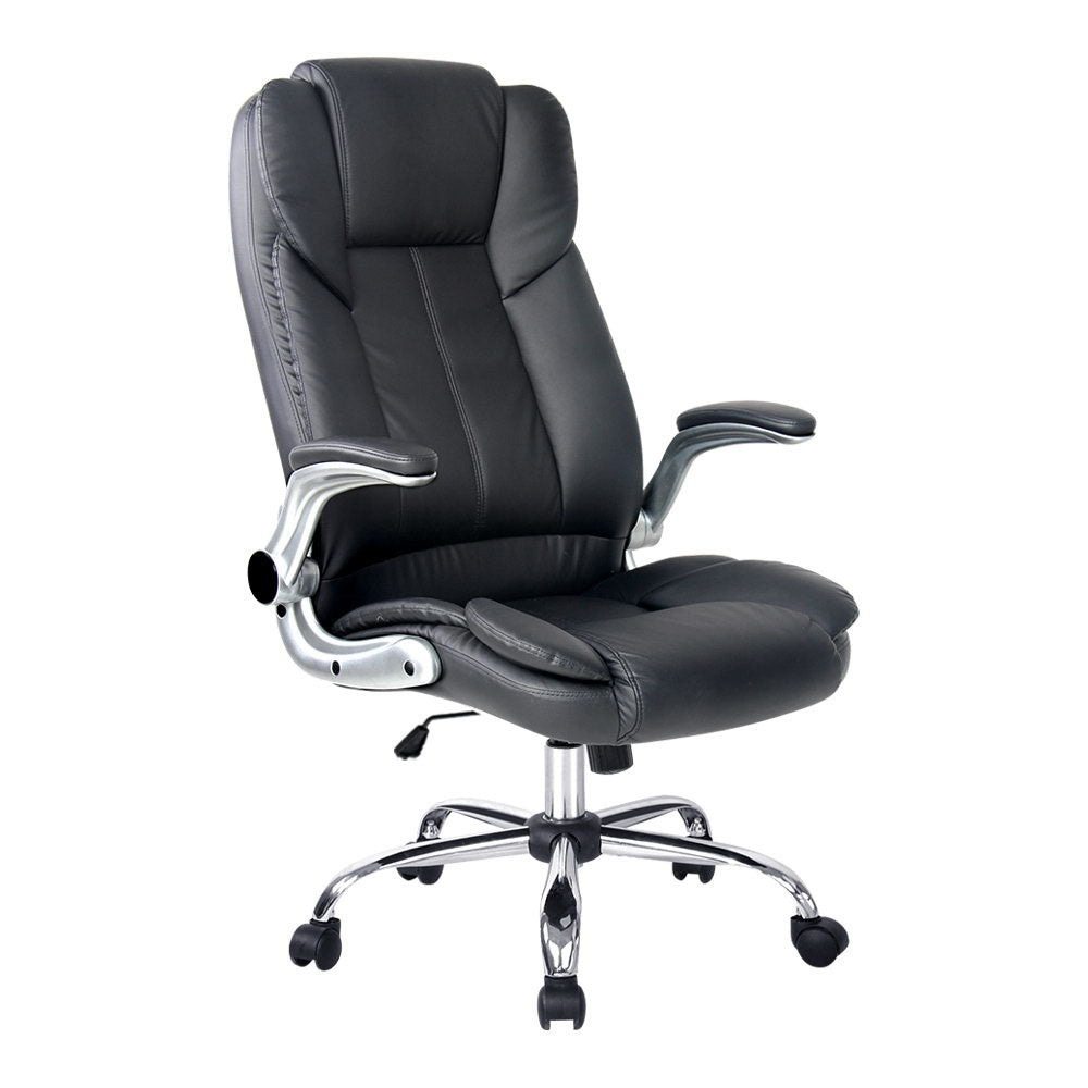 Artiss Executive Office Chair Leather Tilt Black-Furniture &gt; Office-PEROZ Accessories