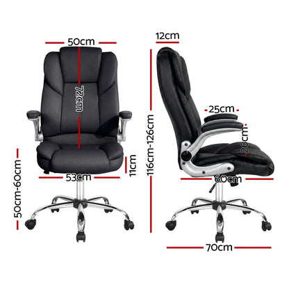 Artiss Executive Office Chair Leather Tilt Black-Furniture > Office-PEROZ Accessories