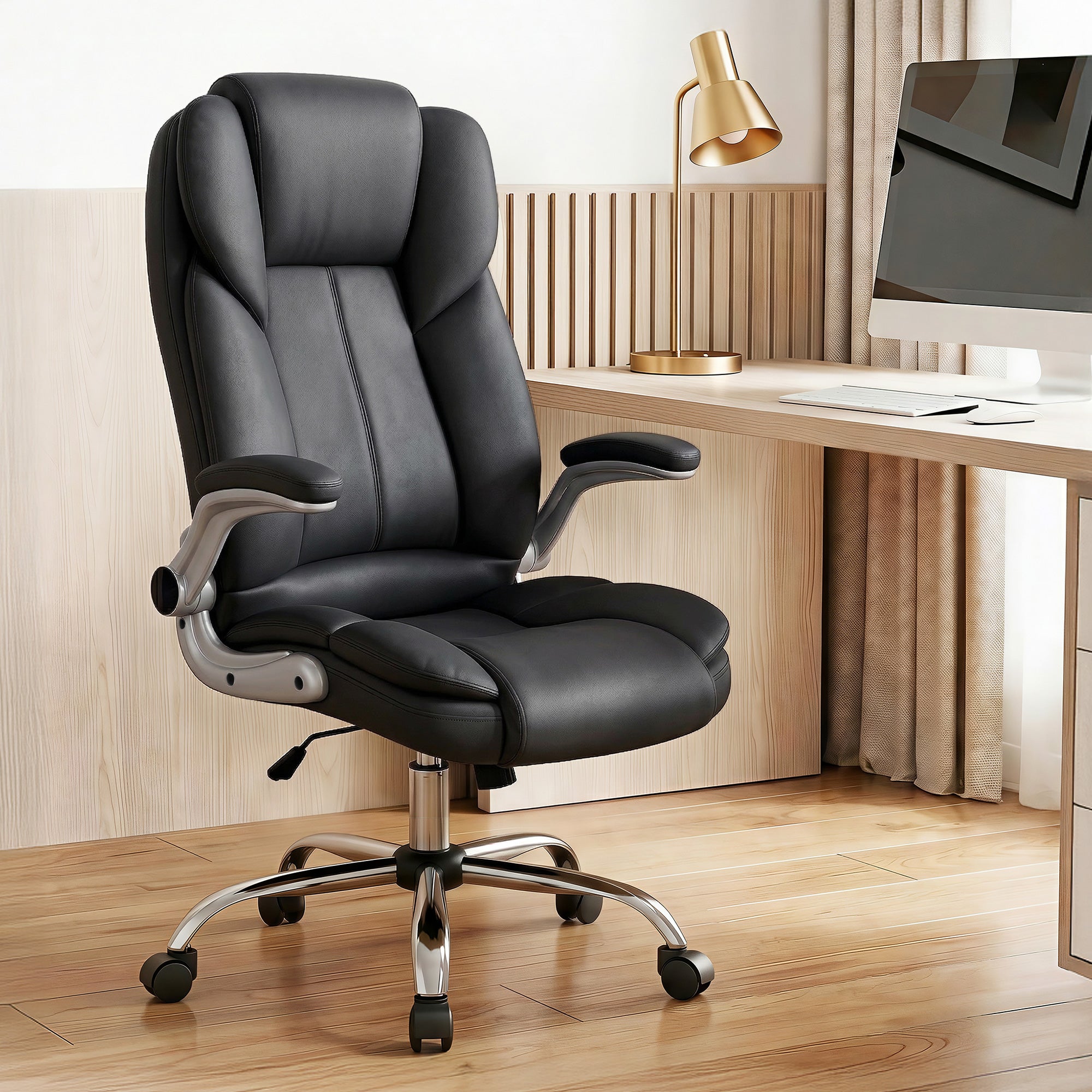 Artiss Executive Office Chair Leather Tilt Black-Furniture > Office-PEROZ Accessories