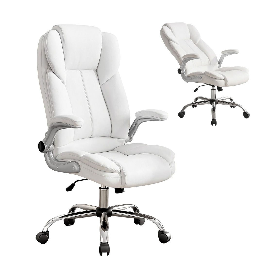 Artiss Executive Office Chair Leather Tilt White-Furniture > Office-PEROZ Accessories