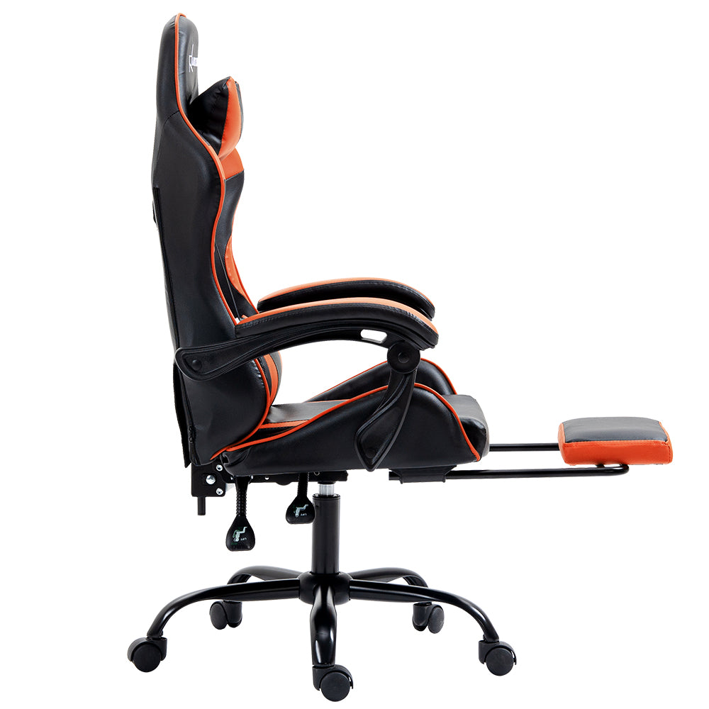 Artiss Gaming Office Chair Executive Computer Leather Chairs Footrest Orange-Furniture &gt; Office-PEROZ Accessories