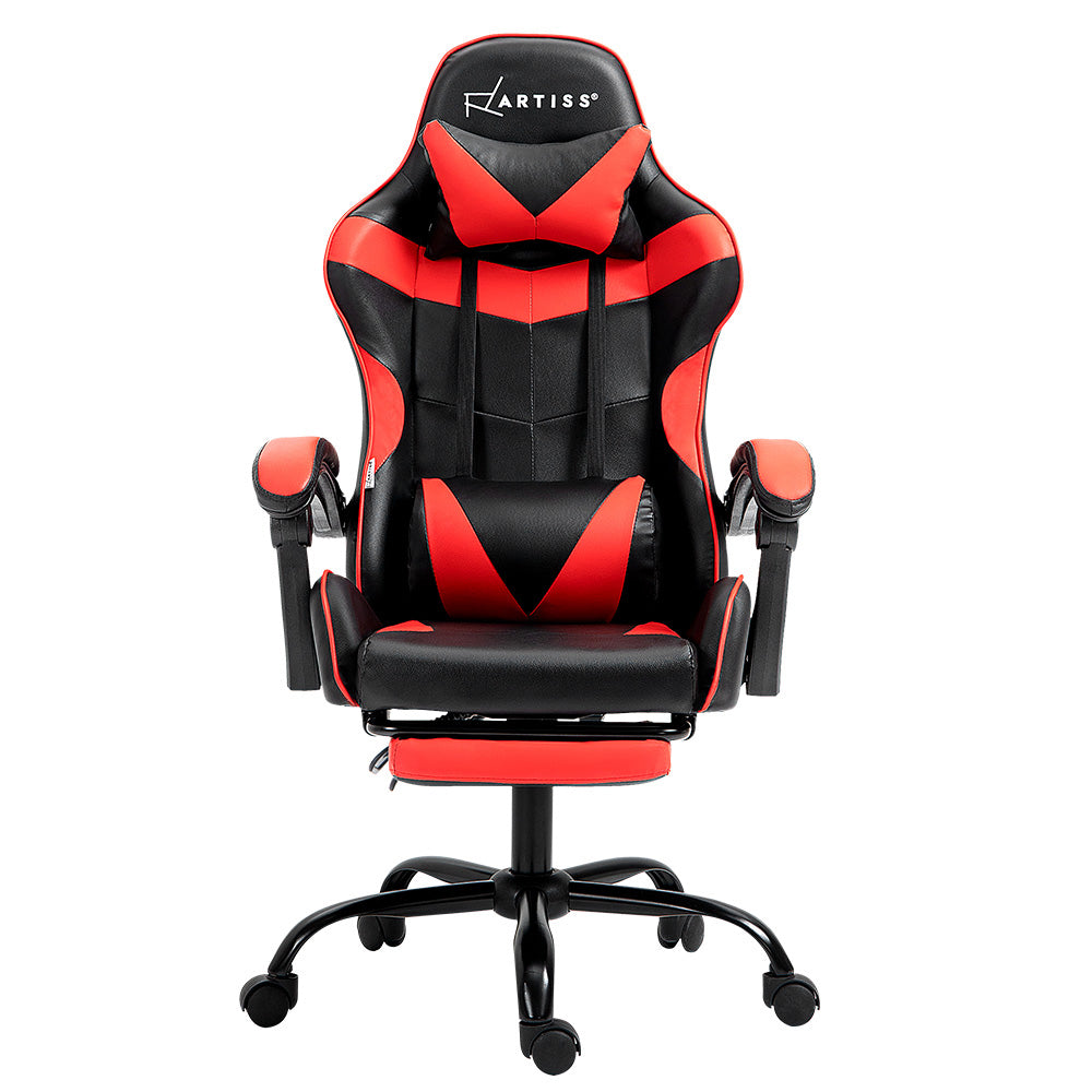 Artiss Gaming Office Chair Recliner Footrest Red-Furniture &gt; Office-PEROZ Accessories