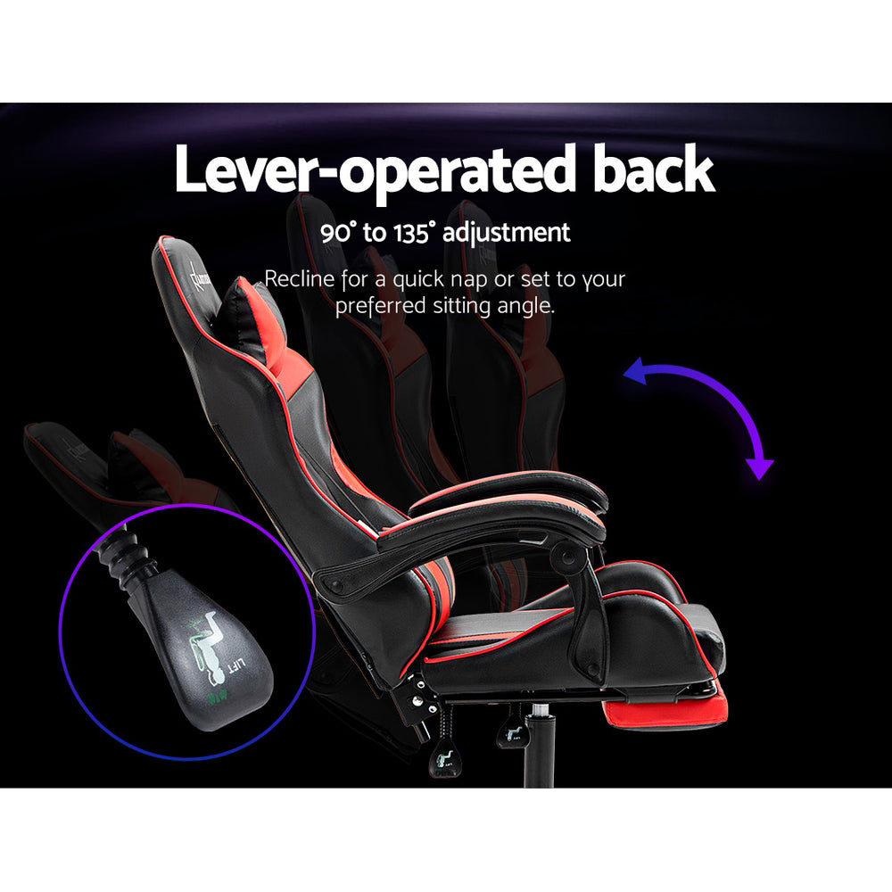 Artiss Gaming Office Chair Recliner Footrest Red-Furniture &gt; Office-PEROZ Accessories