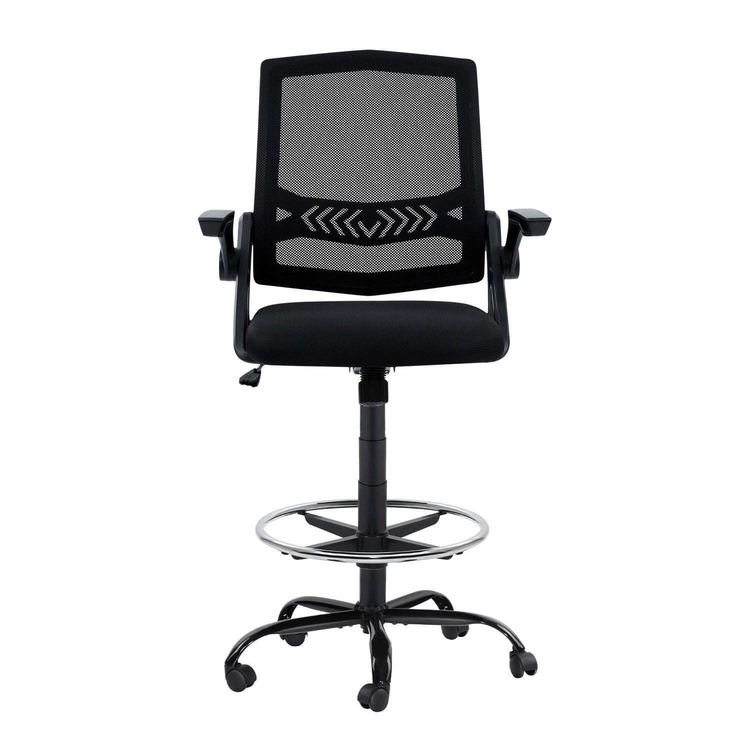 Artiss Office Chair Drafting Stool Mesh Chairs Black-Furniture > Office-PEROZ Accessories