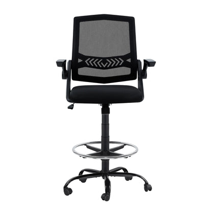 Artiss Office Chair Drafting Stool Mesh Chairs Black-Furniture > Office-PEROZ Accessories
