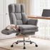 Artiss Big & Tall Criss Cross Office Chair with Flip Armrests Foot Rest Reclining Teddy Fleece Grey-Furniture > Office > Office & Desk Chairs-PEROZ Accessories