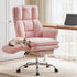 Artiss Big & Tall Criss Cross Office Chair with Flip Armrests Foot Rest Reclining Teddy Fleece Pink-Furniture > Office > Office & Desk Chairs-PEROZ Accessories