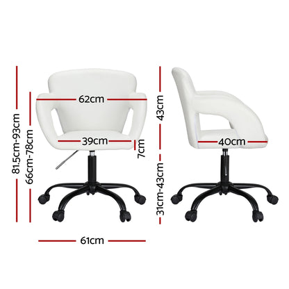 Artiss Office Chair Mid Back White-Furniture > Bar Stools &amp; Chairs-PEROZ Accessories