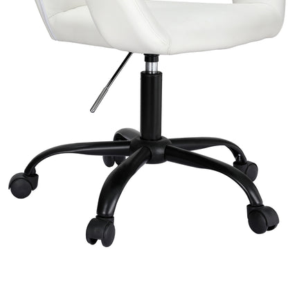 Artiss Office Chair Mid Back White-Furniture > Bar Stools &amp; Chairs-PEROZ Accessories