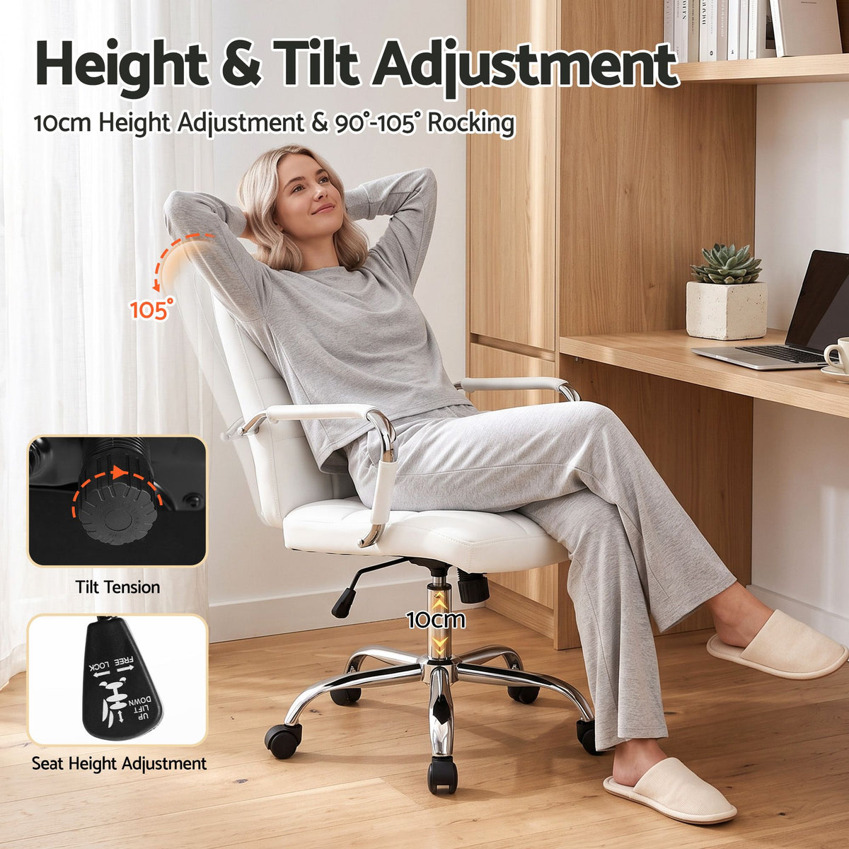 Artiss Office Chair Seat PU Work Computer Desk Chairs-Furniture > Office > Office &amp; Desk Chairs-PEROZ Accessories