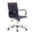 Artiss Office Chair Conference Chairs PU Leather Mid Back Black-Office Chairs-PEROZ Accessories