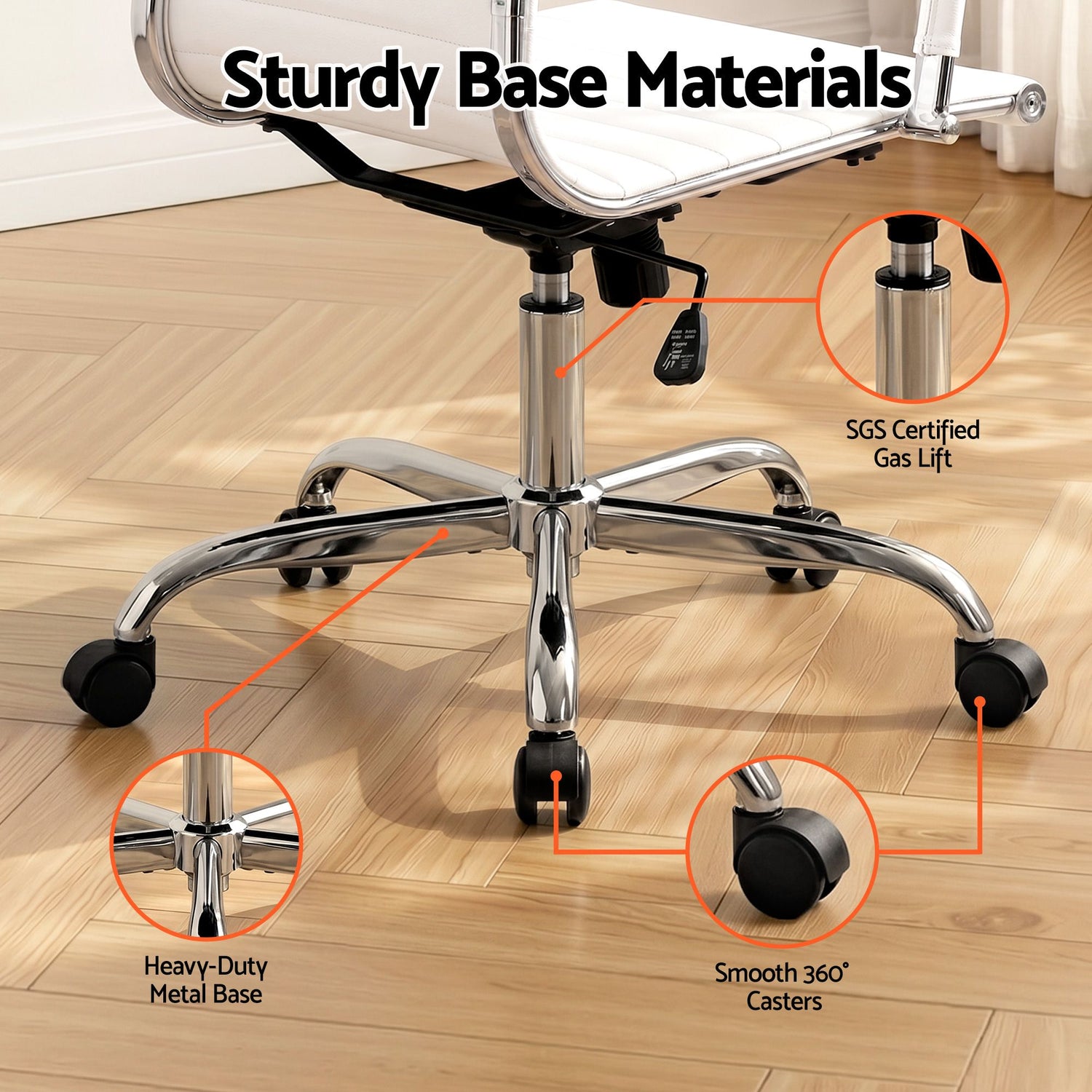 Artiss Office Chair Conference Chairs PU Leather Mid Back White-Office Chairs-PEROZ Accessories