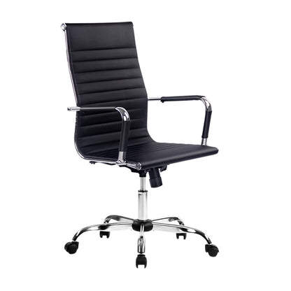 Artiss Office Chair Conference Chairs PU Leather High Back Black-Office Chairs-PEROZ Accessories