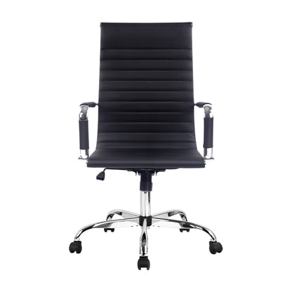 Artiss Office Chair Conference Chairs PU Leather High Back Black-Office Chairs-PEROZ Accessories
