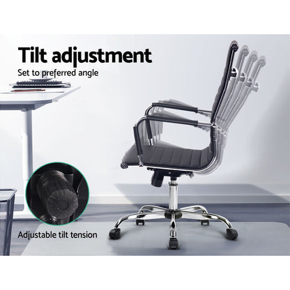 Artiss Office Chair Conference Chairs PU Leather High Back Black-Office Chairs-PEROZ Accessories