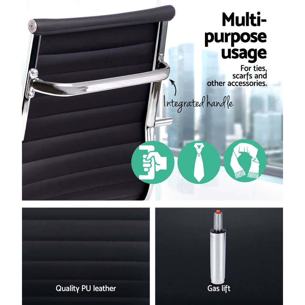 Artiss Office Chair Conference Chairs PU Leather High Back Black-Office Chairs-PEROZ Accessories