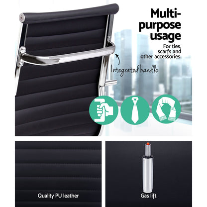 Artiss Office Chair Conference Chairs PU Leather High Back Black-Office Chairs-PEROZ Accessories