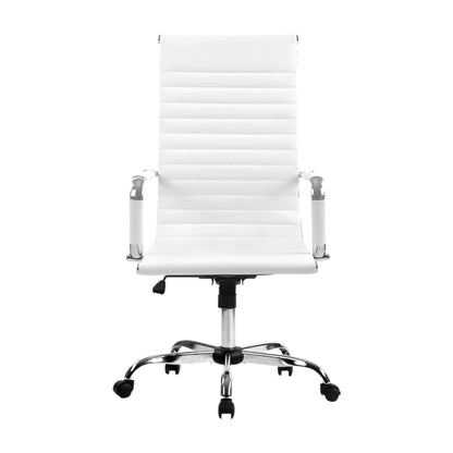 Artiss Office Chair Conference Chairs PU Leather High Back White-Office Chairs-PEROZ Accessories
