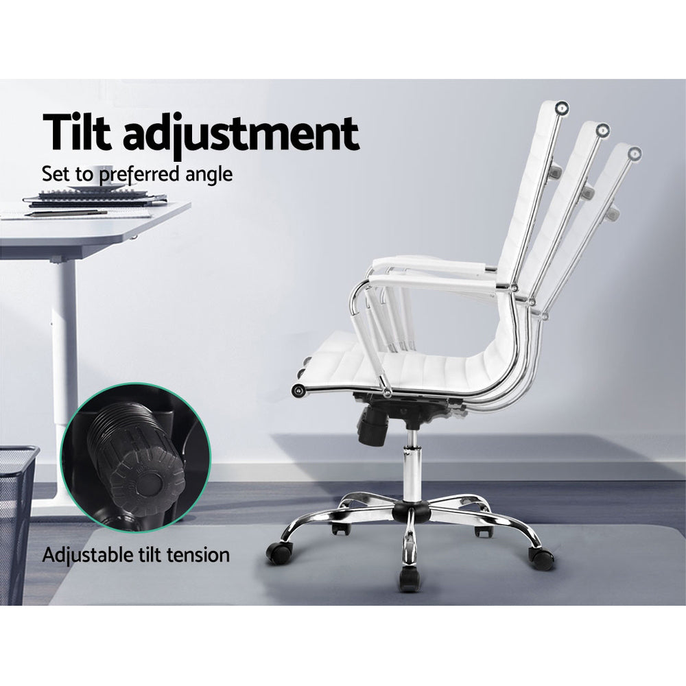 Artiss Office Chair Conference Chairs PU Leather High Back White-Office Chairs-PEROZ Accessories